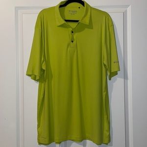 Columbia Golf Polo Mens XXL Bright green embossed pattern
